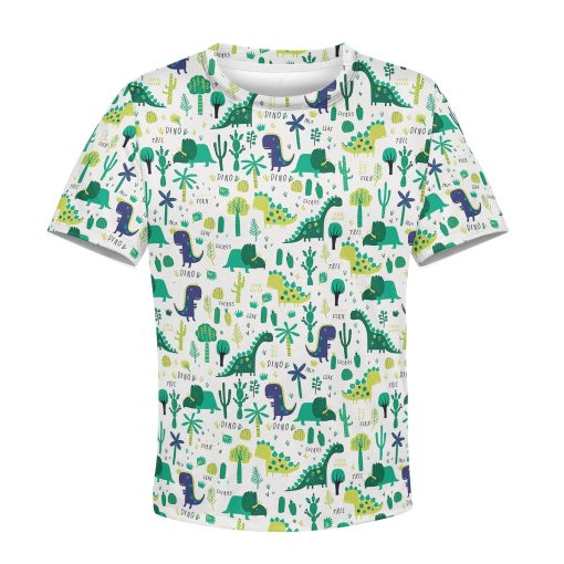 Gearhumans Dinosaurs with tree Kid Custom Hoodies T-shirt Apparel 5 Dinosaurs with tree Kid Custom Hoodies T-shirt Apparel HD-GH110642K kid 3D apparel Kid T-Shirt XS