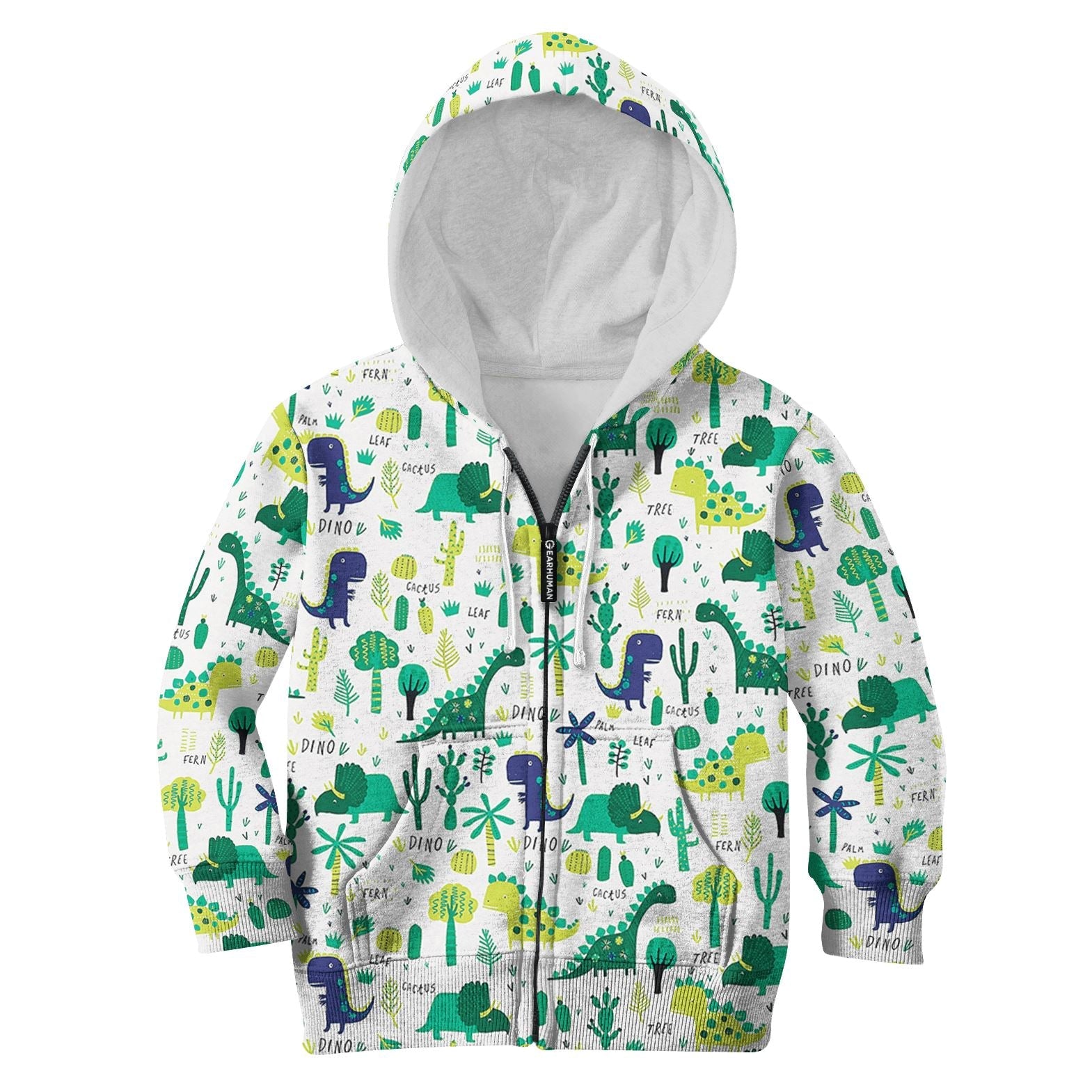 Gearhumans Dinosaurs with tree Kid Custom Hoodies T-shirt Apparel 3 Dinosaurs with tree Kid Custom Hoodies T-shirt Apparel HD-GH110642K kid 3D apparel Kid Zip Hoodie S/6-8