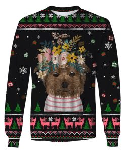 Dog with flowers Custom T-shirt - Hoodies Apparel HD-PET110230 3D Custom Fleece Hoodies 