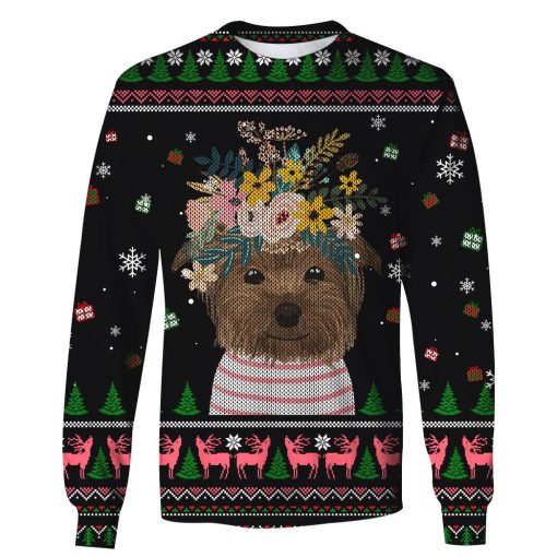 Dog with flowers Custom T-shirt - Hoodies Apparel HD-PET110230 3D Custom Fleece Hoodies