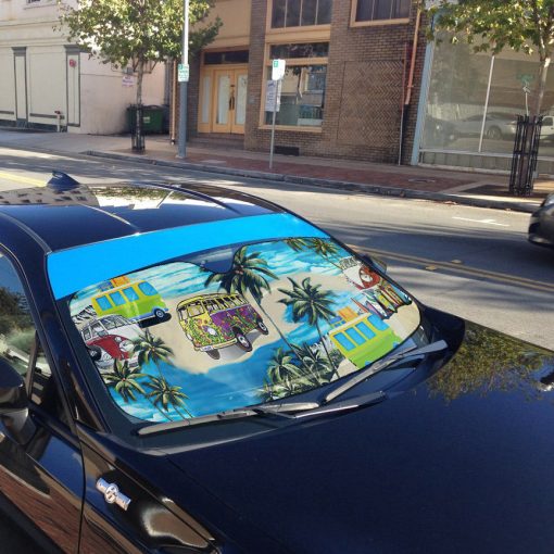 Gearhumans 3D Summer Bus Hawaii Car Auto Sunshade