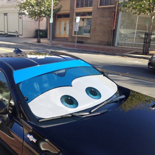Gearhumans 3D Blue Auto Sun Shade