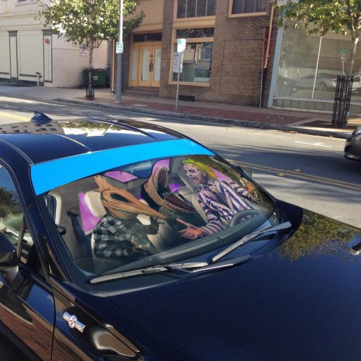 Gearhumans 3D Beetlejuice Custom Car Auto Sunshade - Image 6