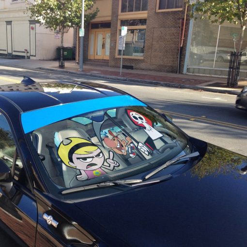 Gearhumans 3D The Grim Adventures of Billy & Mandy Custom Car Auto Sunshade