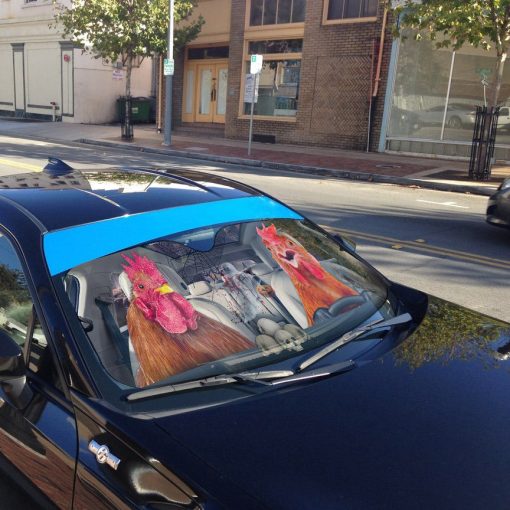 Gearhumans 3D Halloween Chicken Rooster Custom Car Auto Sunshade - Image 5