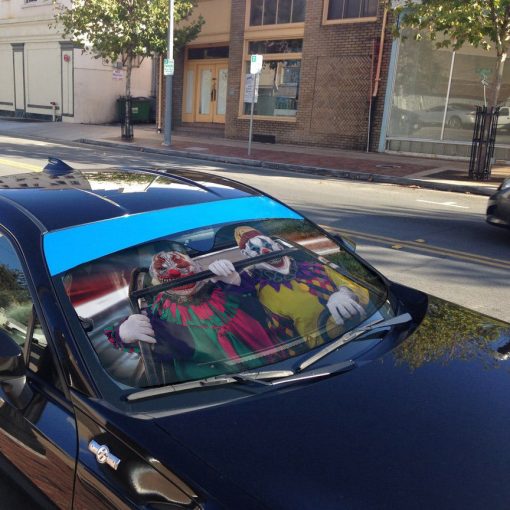 Gearhumans 3D Halloween Horror Clowns Custom Car Auto Sunshade