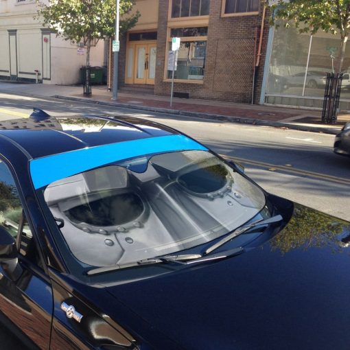 Gearhumans 3D FF Dr Doom Mask Skull Custom Car Auto Sunshade - Image 5