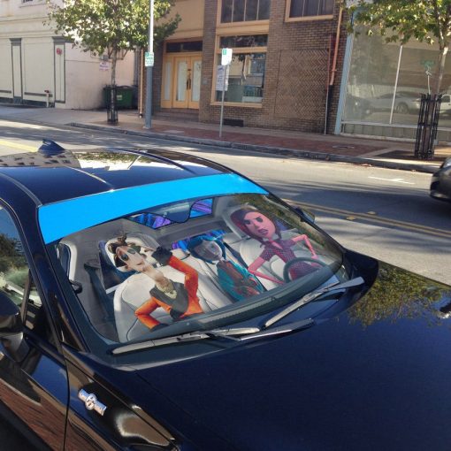 Gearhumans 3D Coraline Button Eyed Family Custom Car Auto Sunshade - Image 6