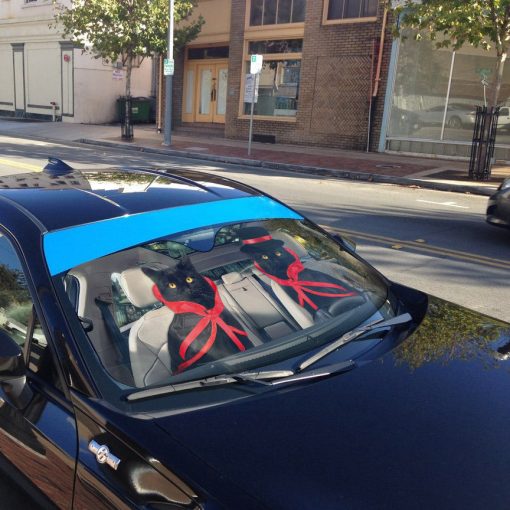 Gearhumans 3D Halloween Black Cats Vampire Custom Car Auto Sunshade - Image 6