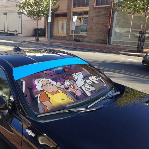 Gearhumans 3D Courage The Cowardly Dog Custom Car Auto Sunshade - Image 6