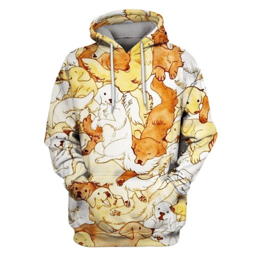 Dogs Playing With Each Other Custom T-shirt - Hoodies Apparel HD-PET110226 3D Custom Fleece Hoodies Hoodie S