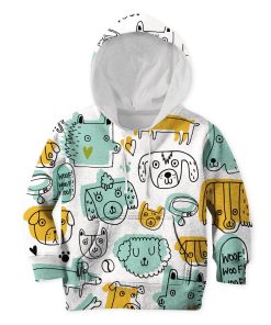 Dogs Say Woof Custom Hoodies T-shirt Apparel HD-PET110292K kid 3D apparel Kid Hoodie S/6-8 