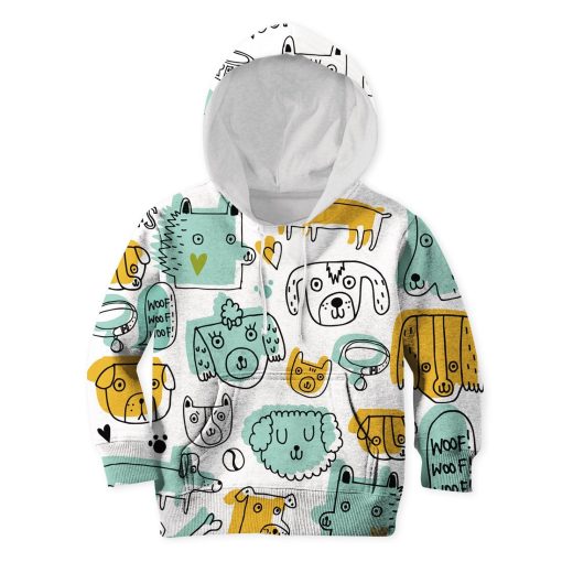 Dogs Say Woof Custom Hoodies T-shirt Apparel HD-PET110292K kid 3D apparel Kid Hoodie S/6-8