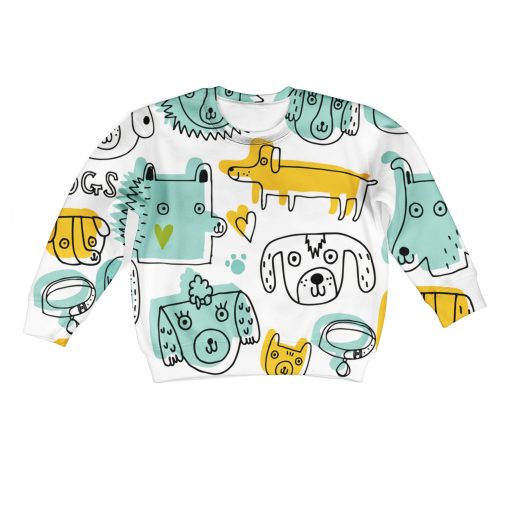 Dogs Say Woof Custom Hoodies T-shirt Apparel HD-PET110292K kid 3D apparel Kid Sweatshirt S/6-8