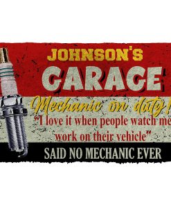 Gearhumans 3D Garage Mechanic On Duty Custom Name Doormat