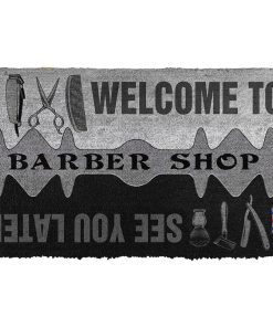 Gearhumans 3D Welcome To Barber Shop Doormat