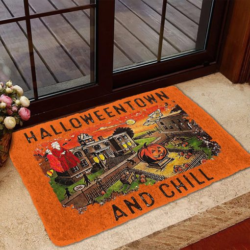 Gearhumans 3D Halloweentown And Chill Custom Doormat - Image 2