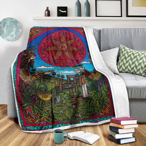 Gearhumans 3D Holly King and Oak King Custom Blanket - Image 4