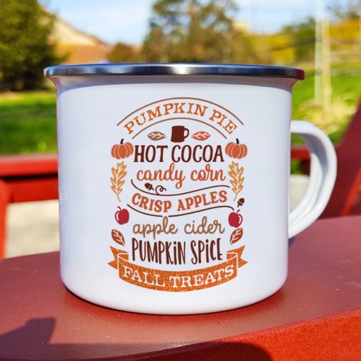 Gearhumans 3D S.B Fall Treats Custom Name Camping Mug