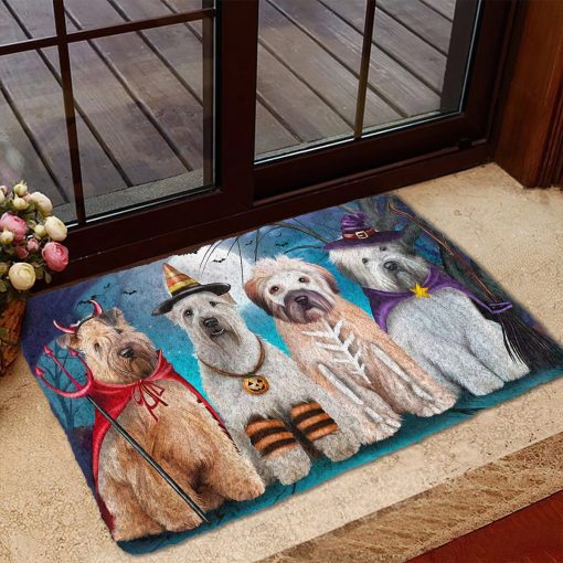 Gearhumans 3D Wheaten Terriers Dog Halloween Custom Doormat