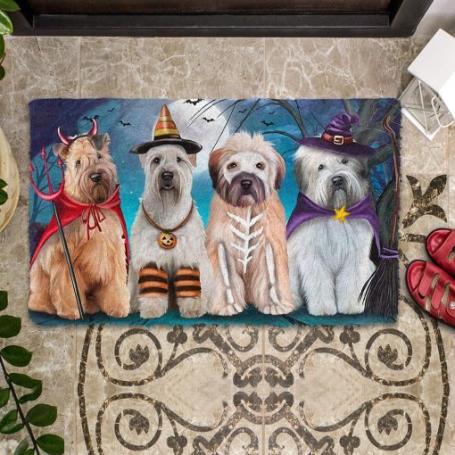 Gearhumans 3D Wheaten Terriers Dog Halloween Custom Doormat