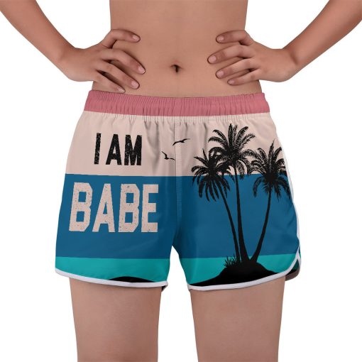 Gearhumans 3D Couple Matching I Am Babe Custom Women Beach Shorts - Image 5