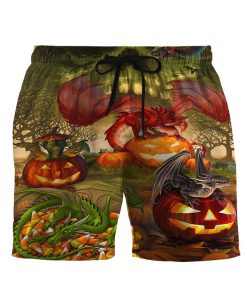 Gearhumans 3D Spooky Dragon Halloween Custom Men Short