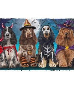 Gearhumans 3D Cocker Spaniel Dog Halloween Custom Doormat