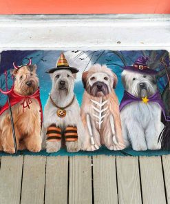 Gearhumans 3D Wheaten Terriers Dog Halloween Custom Doormat
