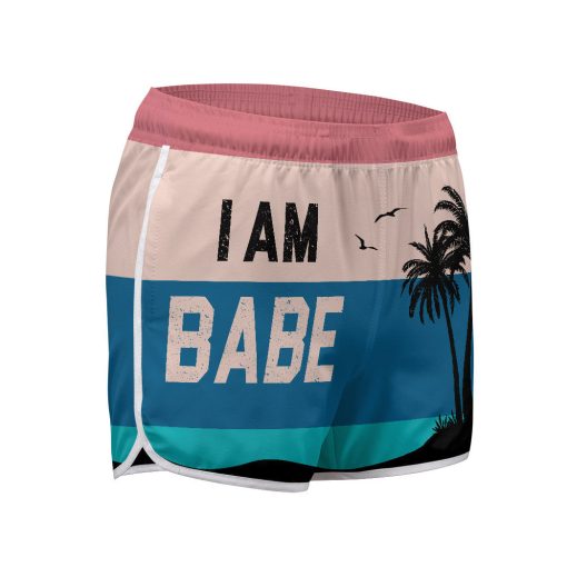 Gearhumans 3D Couple Matching I Am Babe Custom Women Beach Shorts - Image 2