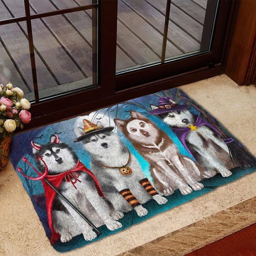 Gearhumans 3D Husky Halloween Custom Doormat - Image 5