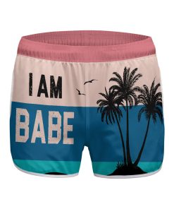 Gearhumans 3D Couple Matching I Am Babe Custom Women Beach Shorts