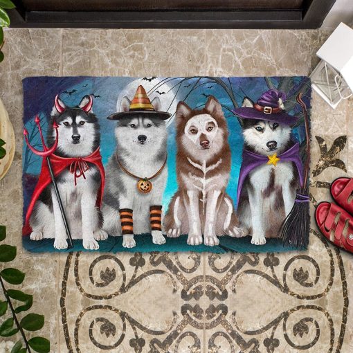 Gearhumans 3D Husky Halloween Custom Doormat - Image 4