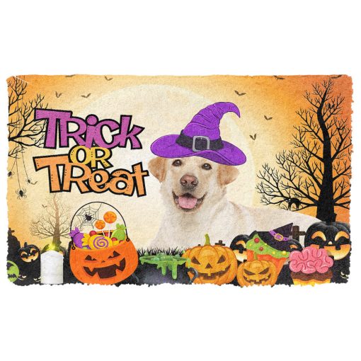 Gearhumans 3D Labrador Retriever Halloween Custom Doormat 2 Gearhumans 3D Labrador Retriever Halloween Custom Doormat