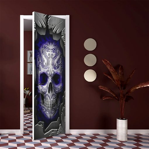 Gearhumans 3D Skull Dragon Tattoo Halloween Custom Door Stickers