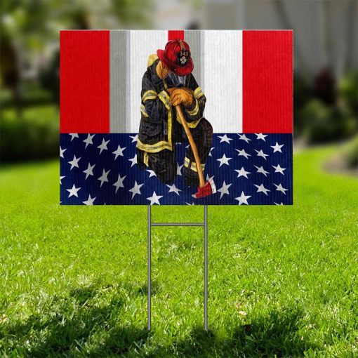 Gearhumans 3D Firefighter Patriot Day Custom Yard Sign - Image 2