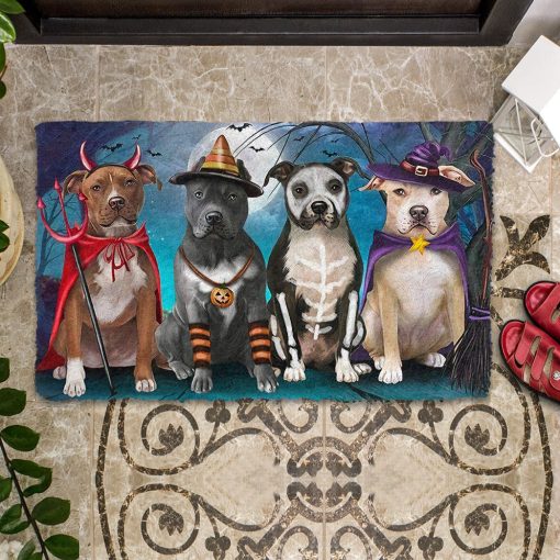 Gearhumans 3D Pit Bull Halloween Custom Doormat - Image 4
