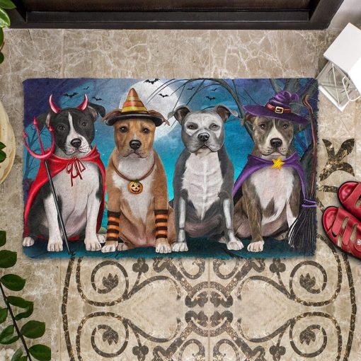 Gearhumans 3D American Staffordshire Dog Halloween Custom Doormat - Image 5