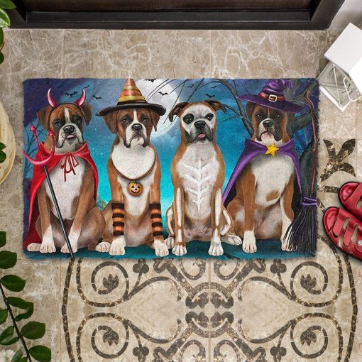 Gearhumans 3D Boxer Dog Halloween Custom Doormat - Image 4