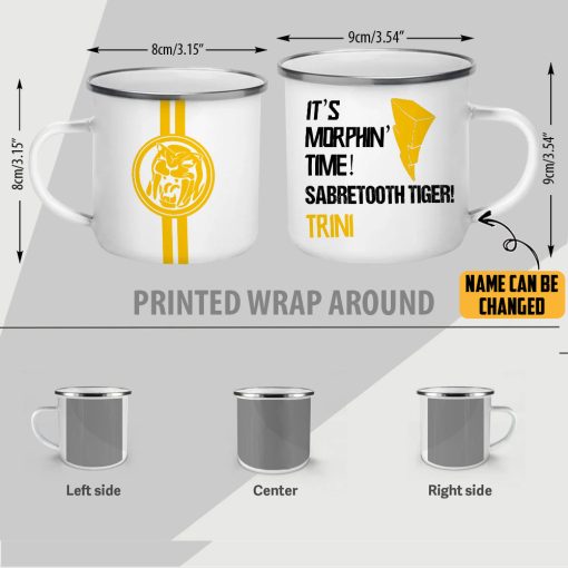 Gearhumans 3D PRMM Yellow Ranger Custom Name Camping Mug - Image 2