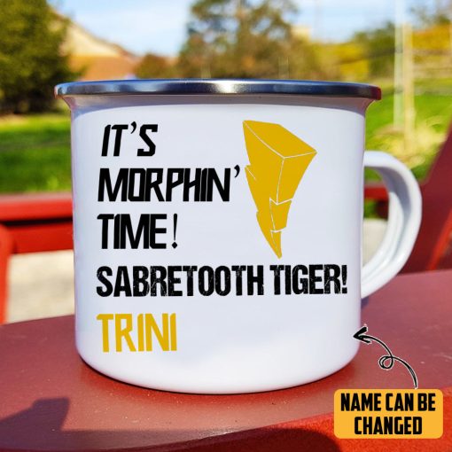 Gearhumans 3D PRMM Yellow Ranger Custom Name Camping Mug - Image 4