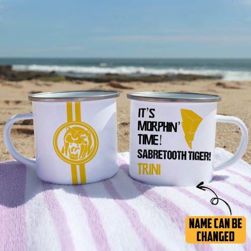 Gearhumans 3D PRMM Yellow Ranger Custom Name Camping Mug - Image 3