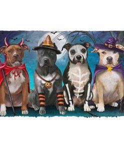 Gearhumans 3D Pit Bull Halloween Custom Doormat