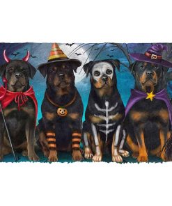 Gearhumans 3D Rottweiler Halloween Custom Doormat