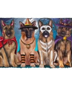 Gearhumans 3D German Shepherd Halloween Custom Doormat