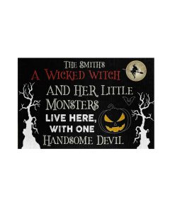Gearhumans 3D Halloween Wicked Witch Monsters And Devil Custom Name Yard Sign