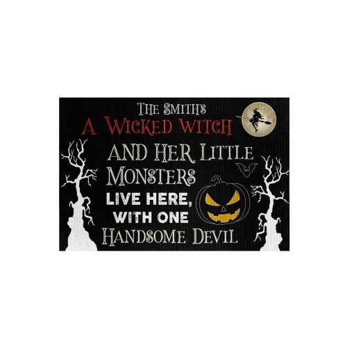 Gearhumans 3D Halloween Wicked Witch Monsters And Devil Custom Name Yard Sign