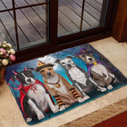 Gearhumans 3D American Staffordshire Dog Halloween Custom Doormat - Image 4