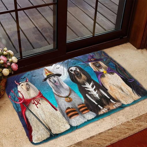 Gearhumans 3D Afghan Hounds Dog Halloween Custom Doormat - Image 5