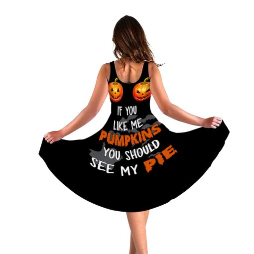 Gearhumans 3D If You Like Pumpkin Halloween Custom Women Dress - Image 2